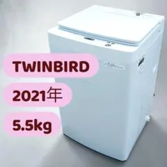 八7934【配送設置料金込み】ツインバード 2021年製 電気洗濯機 5.5kgのサムネイル