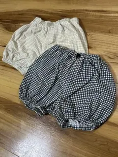 UNIQLO AIRism チェック柄 かぼちゃパンツ　ハーフパンツ 90cm