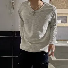 00s archive Nicole VネックロンT y2k CF30