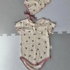 【SHEIN】花柄ロンパース　66cm 帽子付き