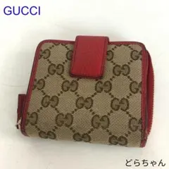 GUCCI グッチ GGキャンバス 二つ折り財布 コンパクト レディース