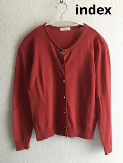 index カーディガン レッド M