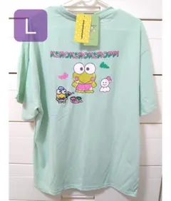 けろけろけろっぴ　Ｔシャツ　てるてる　Ｌ バックプリント　お絵描き　ワッペン
