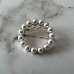 ★パールサークルブローチ フォーマル かわいい上品北欧 卒園卒業入園入学 521