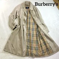 バーバリー　ステンカラーコート　大きめゆったり　ロング113 裏ノバチェック