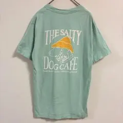 ヘインズ 犬柄 丸首半袖Tシャツ S 緑色 綿 カジュアル お出かけのサムネイル