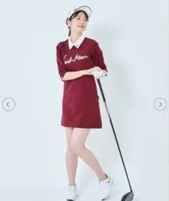 ブラック⭐美品⭐IRISHMAN ゴルフワンピース Mサイズ　韓国風　白黒