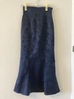 新品タグ付⭐︎美品⭐︎リリアンカラット ネイビー 花柄フレアロングスカートマーメイド