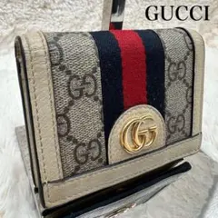 ✨人気✨グッチ　二つ折り　シェリーライン　マーモント　GG柄　オフディア　白