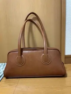 ブラウン ハンドバッグ 内ポケット付き