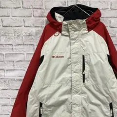コロンビア　マウンテンパーカー中綿　ホワイトXL ロゴ刺繍アウトドア1208