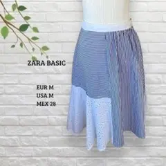 美品　ザラベーシック　ZARA BASIC　フレアスカート　ストライプのサムネイル