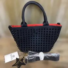 ディアベルDIAVELスタッズ ブラックキャンバストートバッグ ショルダーバッグ