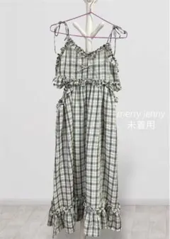 merry jenny / チェックリボンキャミワンピース