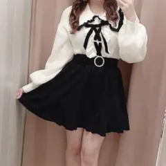 evelyn レースパールスカート ブラック