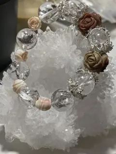 水晶 アラシャン ブレスレット 手作り 薔薇