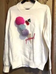 Chesty アイス ニット トップス アイスクリーム チェスティ 柄 ファー