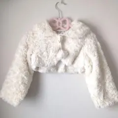 美品 フワフワクロップドジャケット ファー ボレロ 子ども 長袖