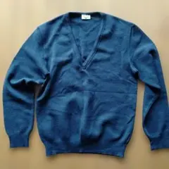 フランス軍放出品　SAINT JAMES ネイビー Vネックセーター