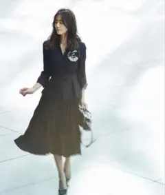 RUIRUE BOUTIQUE ドッキングプリーツワンピーススーツ