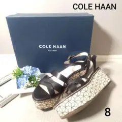COLE HAAN ウエッジソールサンダル ベルトサンダル ブラック 黒 柄のサムネイル