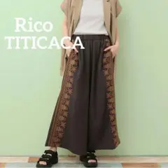 チチカカ Rico 刺繍パンツ ゲラゲッツァパンツ ワイドパンツ チャコール Fのサムネイル