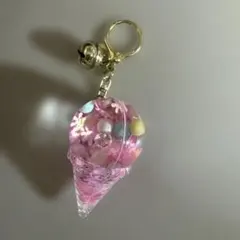 アイスクリーム型 キーホルダー ピンク
