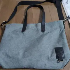 グレー キャンバス ショルダーバッグ
