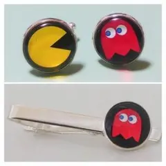 パックマン　カフスボタン＆ネクタイピンセット