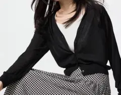 ライトVネックカーディガン XS BLACK