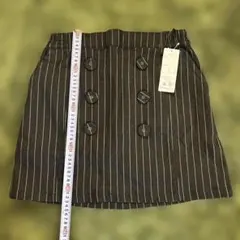 新品LLサイズ　マリクレールゴルフスポーツグレー ストライプ スカート