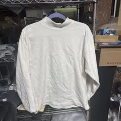 ホワイト 長袖カットソー コットン　フリース