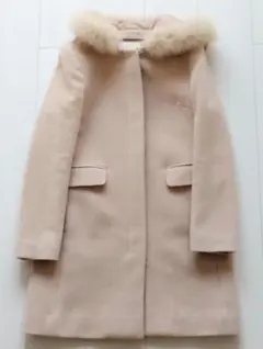 【any SiS】 ベージュ 天然毛ファー　ロングコート M 身長160cm