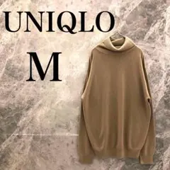 【美品】UNIQLO レディース ニット タートルネック M ベージュ 無地