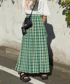 フリークスストア　サマーチェックプリーツスカート