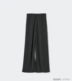 【美品】UNIQLO クレープジャージーストレートパンツ　サイズＭ　ブラック