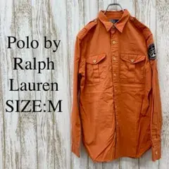 Polo By Ralph Lauren　ミリタリーシャツ　ワッペン　オレンジ