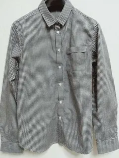 【COMME CA ISM黒白チェックシャツ】サイズL
