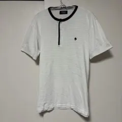 「即日発送」L POLO ヘンリーネック 半袖ポロシャツ ホワイトのサムネイル