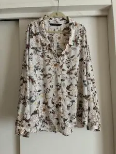 ZARA BASIC 花柄長袖シャツ XL