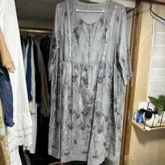 FRENCH PAVE フレンチパヴェ 花柄 刺繍 ワンピース