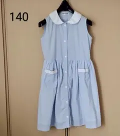 ARTLETTERアートレター 水色 ノースリーブワンピース　140