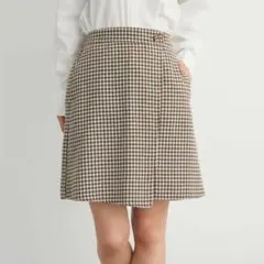 ショコラフィネローブ　アソート柄ミニスカート キュロット ベージュ　F