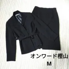 【極美品】オンワード樫山 SHALL FOR ブラック スカートセットアップ M