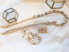 マクラメ編みスマホショルダー➕️チャームセット㊲【匿名発送】