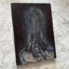 油絵 油彩 女性の後ろ姿　モチーフ独特な質感　絵画　3Dテクスチャー　立体的のサムネイル