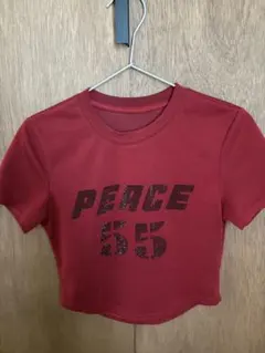PEACE 55 ロゴ 半袖 ミニTシャツ ボルドー