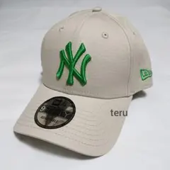 ニューエラ NY ヤンキース ベージュ グリーン 緑 キャップ 帽子 男女兼用