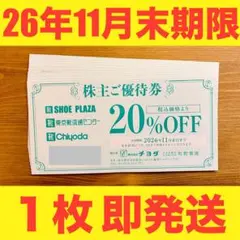 【最新】チヨダ株主優待券20%OFF SHOE PLAZA 東京靴流通センター⑥のサムネイル