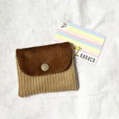 【3連休特別価格】 ③ コーデュロイ フラップ ポーチ 外ポケット無し カード